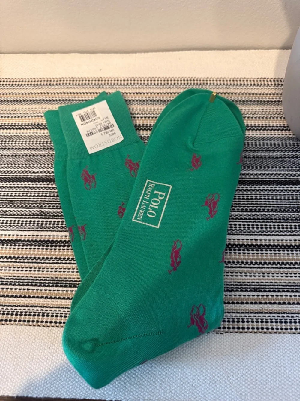 Polo Ralph Lauren Green Pony Logo‎ Dress Socks NWT Size 10-13 Nordstrom
